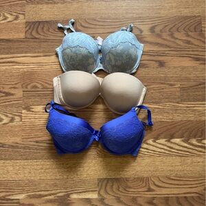 La SENZA Blue, Beige, and Gray Lace Bras